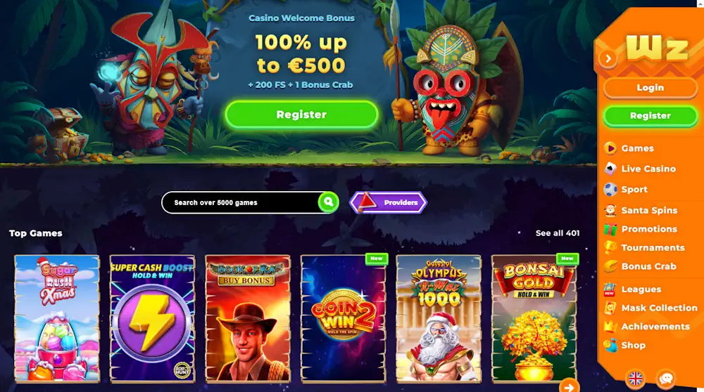 Wazamba Casino Screenshot